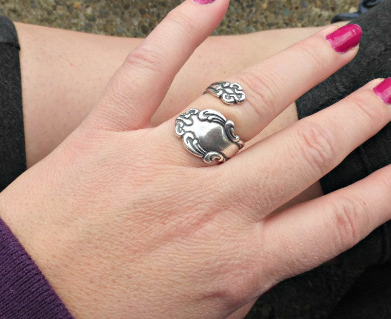 Spoon Ring. Sterling silver ring, silver jewelry, bohemian fashion accessories. - Andria Bieber Designs 