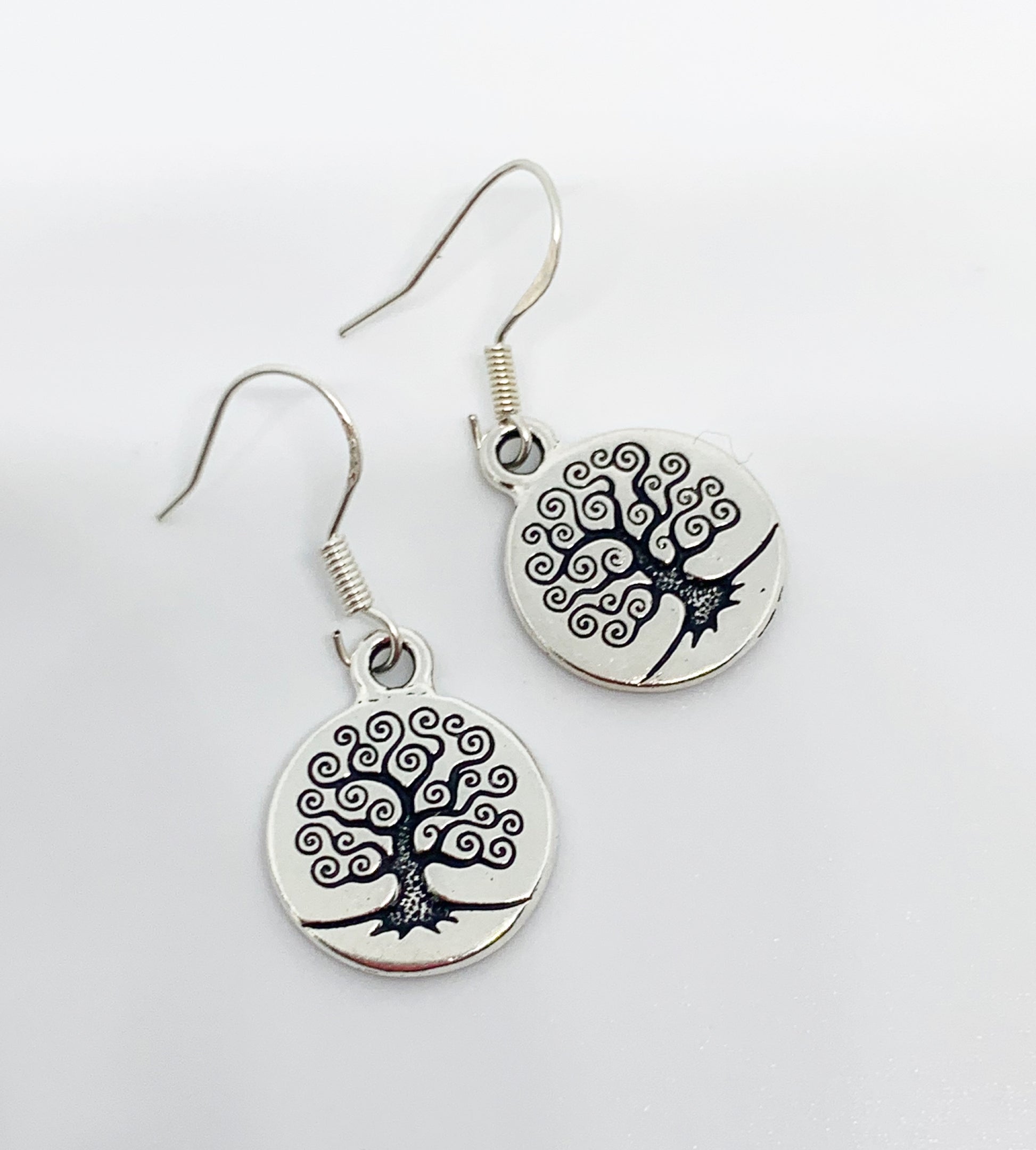 Sterling silver tree of life earrings. Small, jewelry. - Andria Bieber Designs 