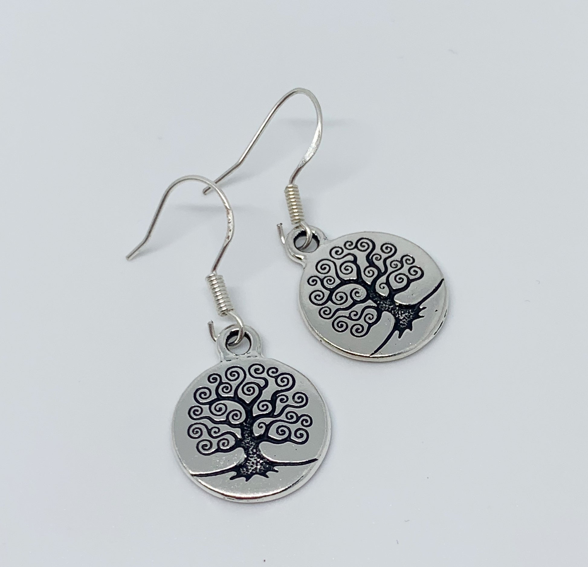 Sterling silver tree of life earrings. Small, jewelry. - Andria Bieber Designs 