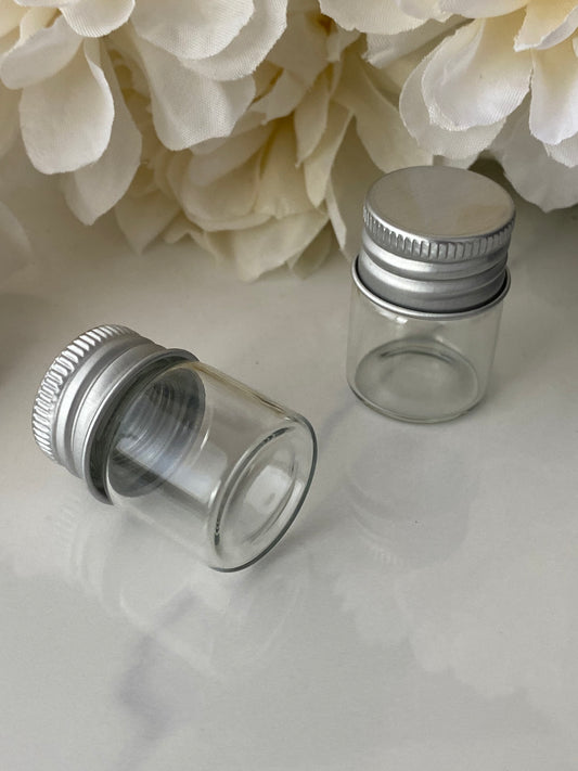 Glass bead storage jars-small