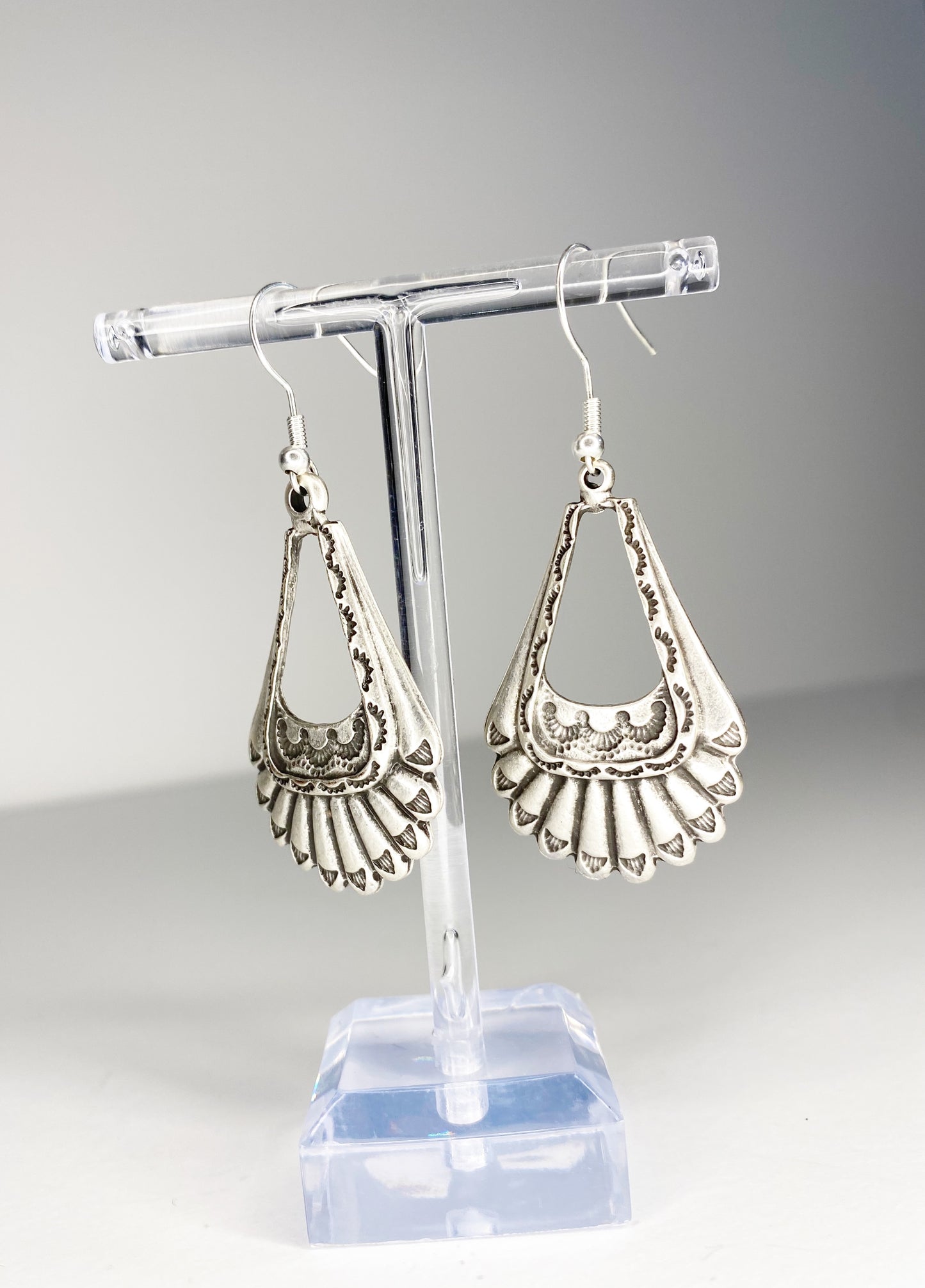 Boho drop charm silver earrings, Sterling silver jewelry - Andria Bieber Designs 