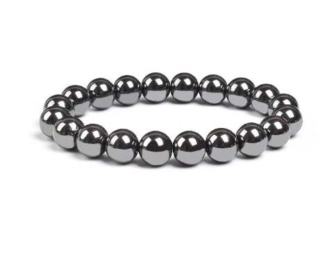 Hematite stone stretch cording, yoga, bracelet, jewelry. - Andria Bieber Designs 