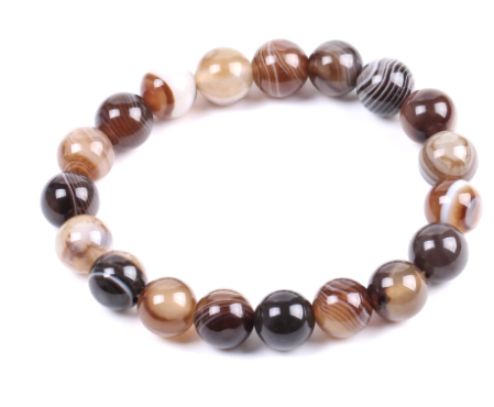 Botswana Agate stone, stretch cording, yoga, bracelet, jewelry. - Andria Bieber Designs 