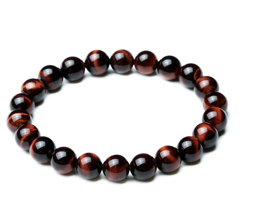 Red tiger eye stone, stretch elastic bracelet, jewelry - Andria Bieber Designs 